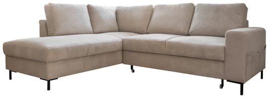 Sofa LEONIE L, lewa, beżowy sztruks