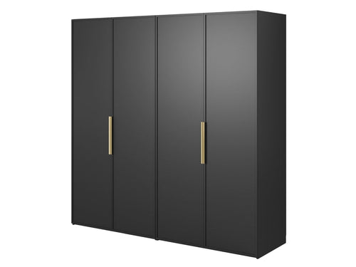 Szafa 4 drzwi uchylne 0 szuflady SELSEY FRAME kolor czarny szerokość 200 cm