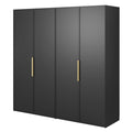 Szafa 4 drzwi uchylne 0 szuflady SELSEY FRAME kolor czarny szerokość 200 cm